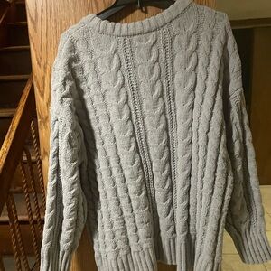 SO Light Gray Cable Knit Sweater